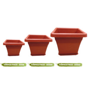 Maceta de Plástico Cuadrada Terracota